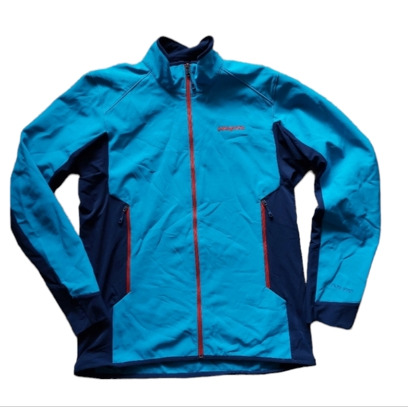 Patagonia Men's Adze Hybrid Soft Shell PolarTec Jacket Size M Blue Windblock - Picture 1 of 14